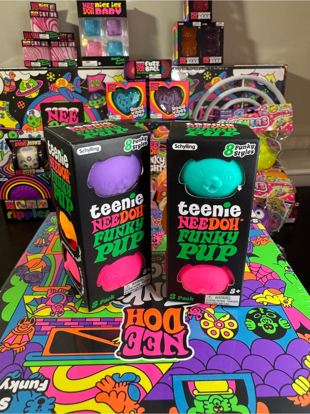 NeeDoh Teenie Funky Pups 3PK NEW 100% AUTHENTIC